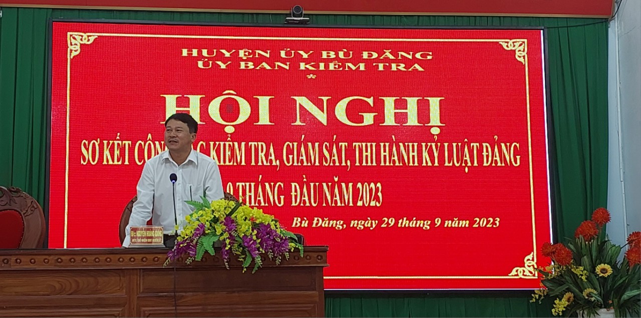 UVTV, Chủ nhiệm UBKT Huyện uỷ Nguyễn Hoàng Giang chủ trì hội nghị sơ kết