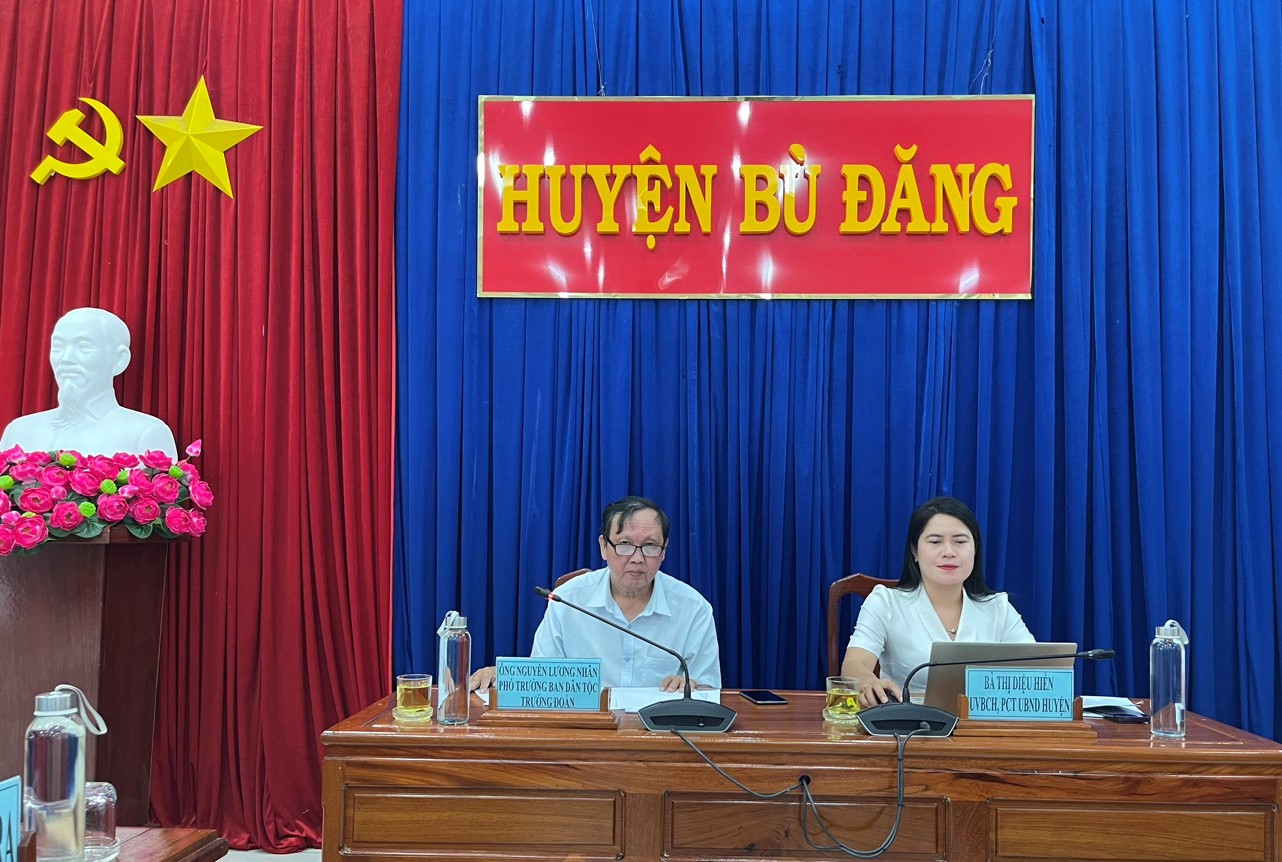 Đoàn kiểm tra Ban Dân tộc tỉnh Bình Phước làm việc với UBND huyện Bù Đăng