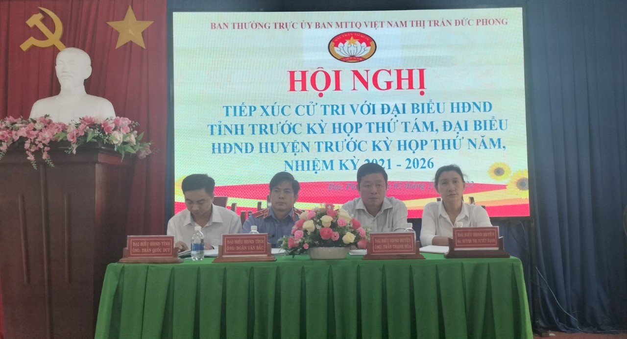 Đoàn Đại Biểu HĐND tỉnh, huyện TXCT Thị trấn Đức Phong.